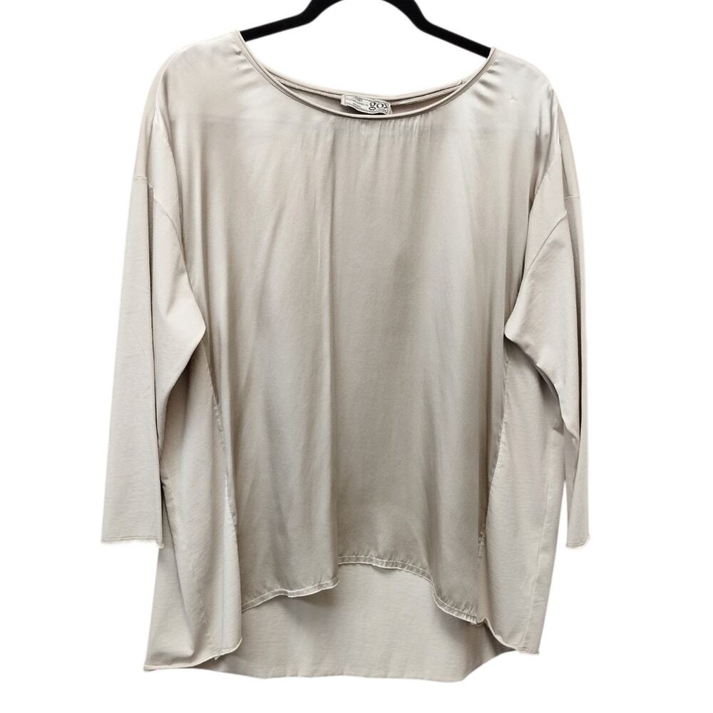 NWT Go By GoSilk Womens Go All Ways Silk Top XL Designer Quiet Luxury Minimalist